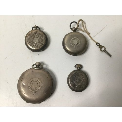 963 - Four silver pocket watches S/R