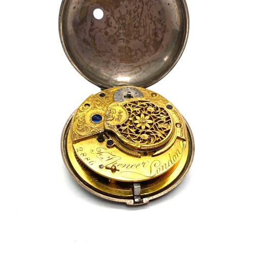 960E - George III HM Silver Verge Fusee cases pocket watch.