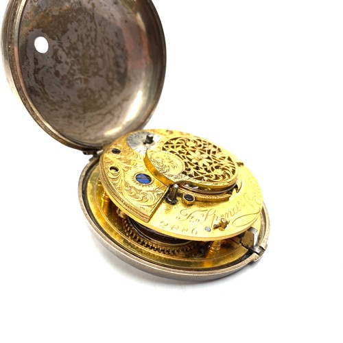 960E - George III HM Silver Verge Fusee cases pocket watch.