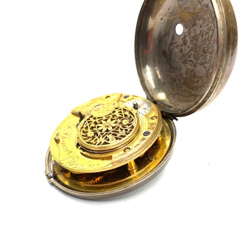 960E - George III HM Silver Verge Fusee cases pocket watch.