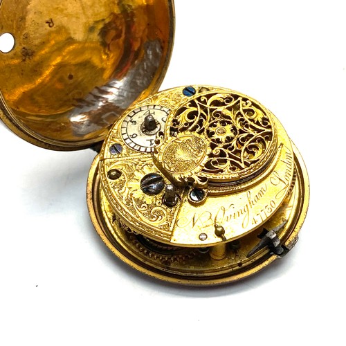 961 - Ladies George III HM Silver Verge Fusee cases pocket watch.