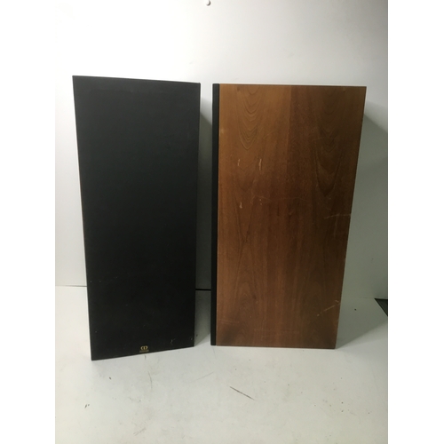 336 - A pair of Monitor Audio R352 speakers with furniture style finish