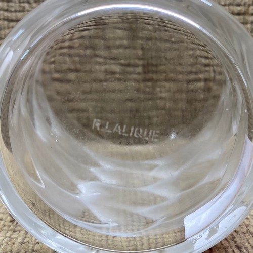 660 - Glass tumbler stamped R. Lalique.