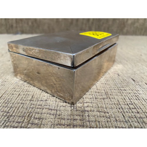 863 - Silver cigarette box , 11cm wide and 4cm high with hall marks for Chester.