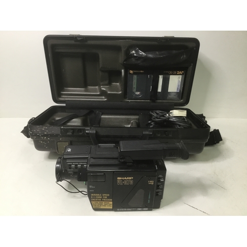 63 - Sharp VL-C73 variable zoom video camera with case