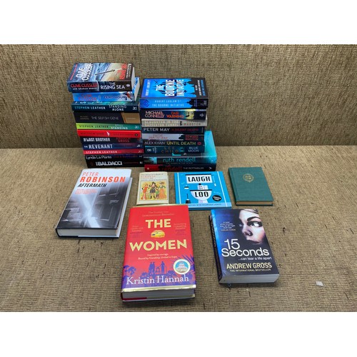 74 - Selection of books including; David Baldacci, Stephen Leather and The Revenant.