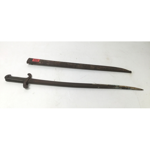 625 - French Chassepot bayonet circa 1842 and scabbard