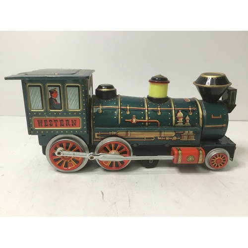 631 - Vintage Japanese tin plate battery powered train