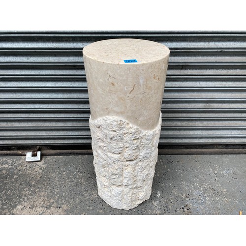 1024 - Stunning tessellated fossil ivory stone pillars handcrafted in Sicily, Italy; 80cm tall