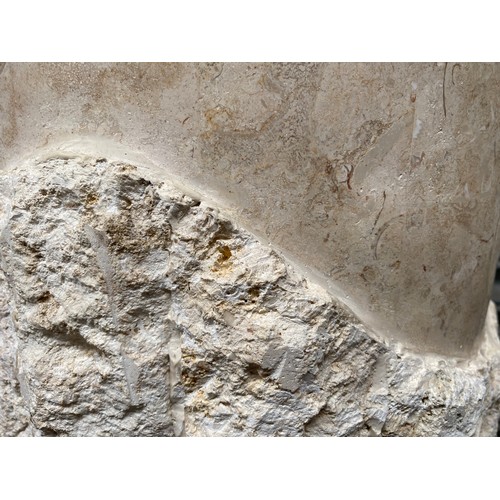 1024 - Stunning tessellated fossil ivory stone pillars handcrafted in Sicily, Italy; 80cm tall