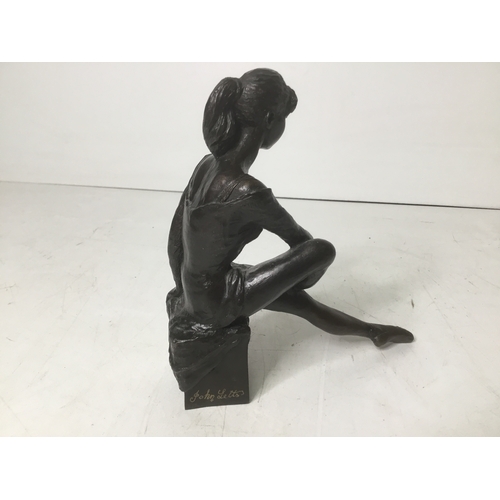 639 - Bronze seated ballet dancer limited edition 66/100 by John Letts