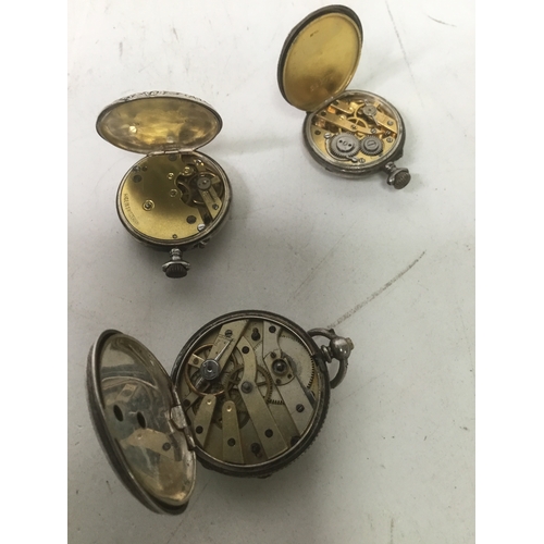 871 - Three ladies pocket watches running when booked in one missing hands