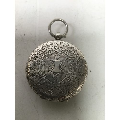 872 - Ladies silver 935 pocket watch running when booked in