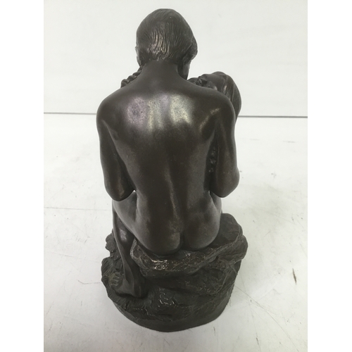 663 - Bronzed resin sculpture of the lovers