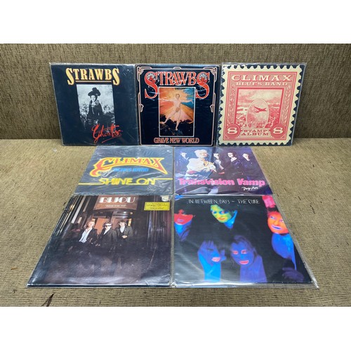 672 - Collection of vinyl LP records including: Transvision vamps, Strawbs and The Cure.