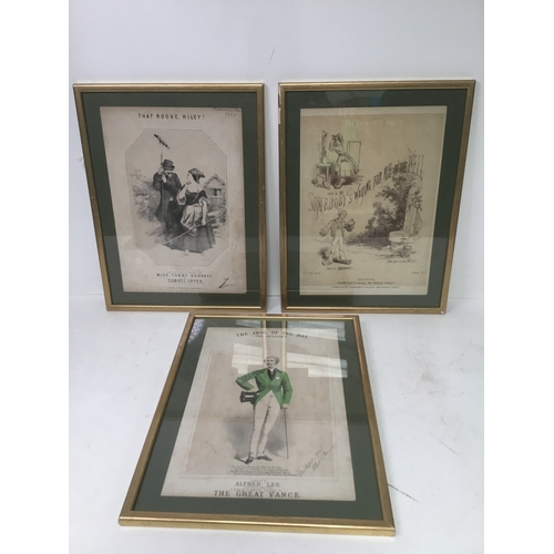 444 - Three 19th century framed prints