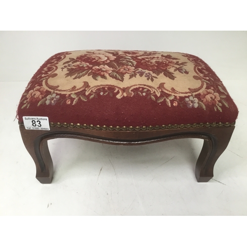 83 - Vintage carpet footstool