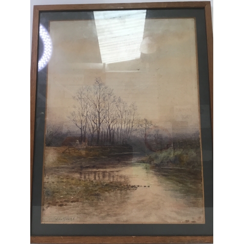 1049 - Framed watercolour 48cm x 37cm signed by the artist J G Moore