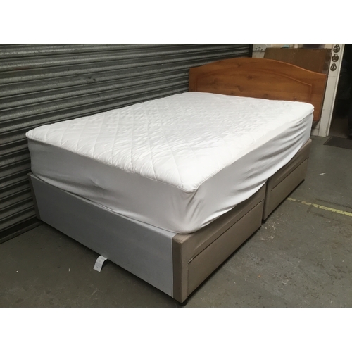 84 - Double divan bed with headboard