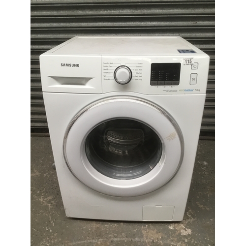 115 - Samsung 7kg eco bubble washing machine WF70F5E2W4W