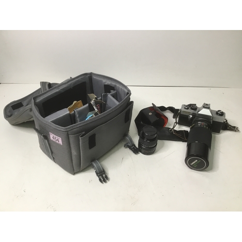 454 - Praktica PM3 camera with lenses and case