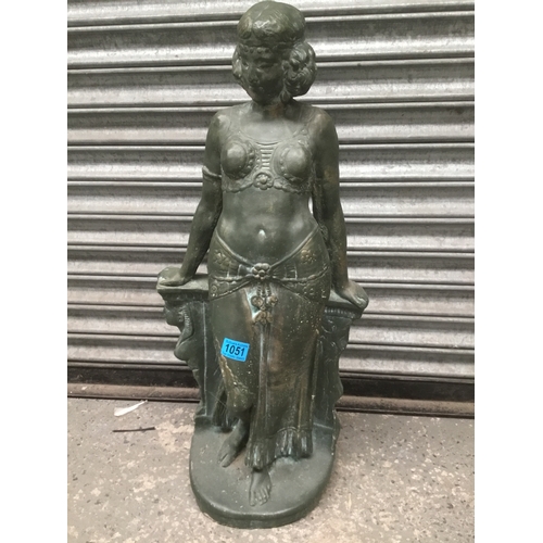 1051 - Large concrete Egyptian lady statue 78cm high