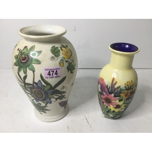 474 - Portmeirion botanical gardens vase and an Old Tipton ware vase