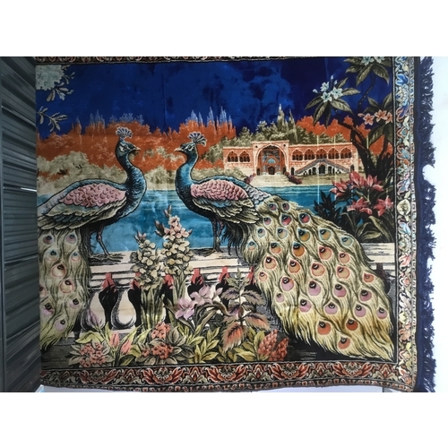 706 - Turkish rug with peacock design 180cm x 120cm