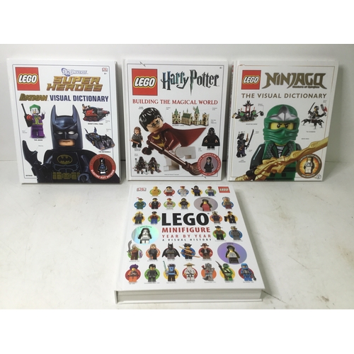 1156 - Lego books with mini figures and a visual history year by year