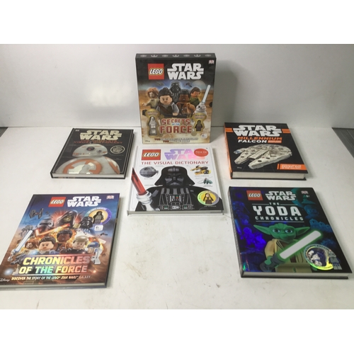 1163 - A collection of Lego Star Wars books with mini figures