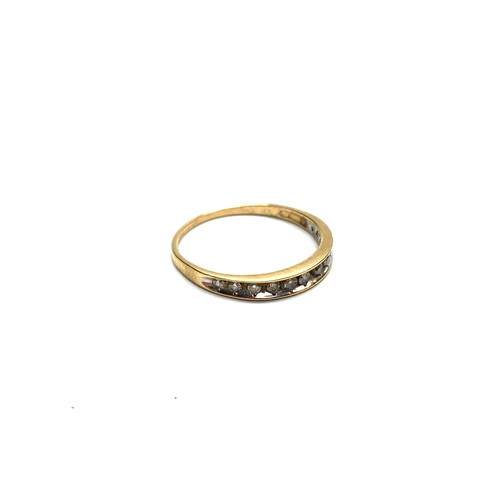 935 - 9ct gold ring with diamonds Size Q and 1.4g.