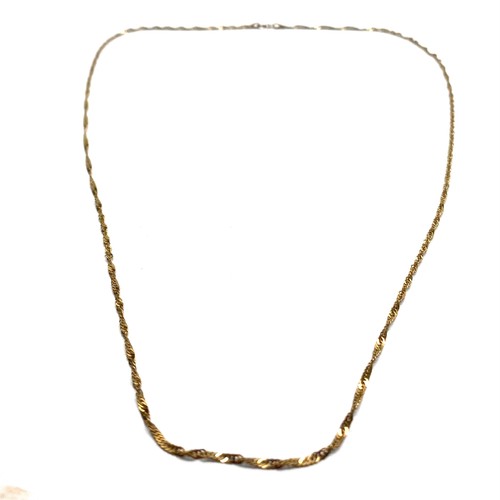 937 - 9ct gold Singapore twist necklace. 2g