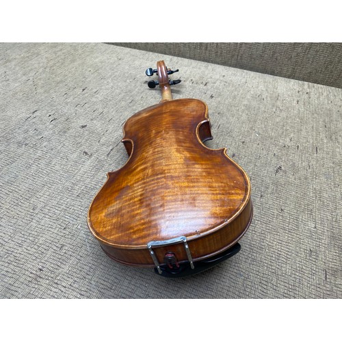 439 - violin with bow and case, wax.