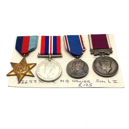 923 - Medals awarded to 5665530 Pte MG Collier Somerset Light Infantry, France and Germany Star, war medal... 