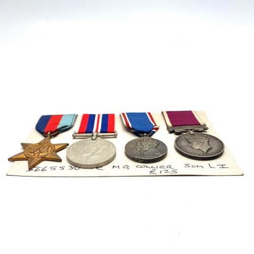 923 - Medals awarded to 5665530 Pte MG Collier Somerset Light Infantry, France and Germany Star, war medal... 