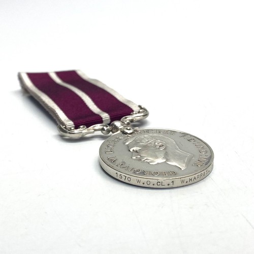 946 - Meritorious Service Medal George VI awarded to 1570 W01 W Harris Somerset Light Infantry. awarded 21... 