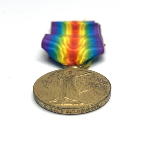 949 - WW1 medals awarded to CAPT.A.C Roberts likely Somerset Light infantry British War Medal and the Alli... 