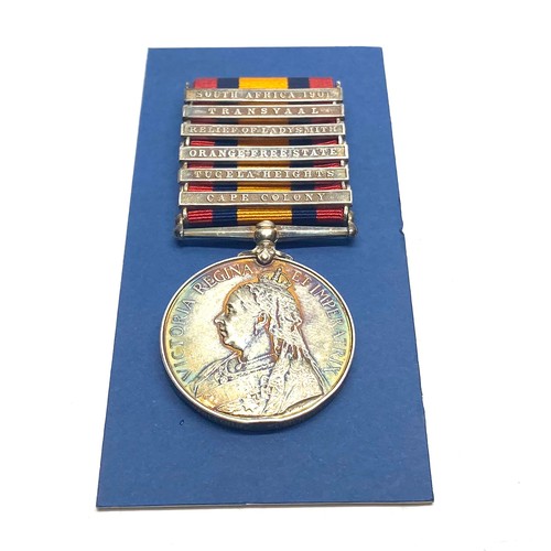 955 - Queens South Africa Medal awarded to PTE A.Walford 4901 with Cape Colony, Tegula Heights, Orange Fre... 