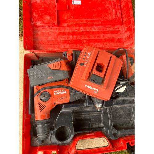 1A - LATE ENTRY: Hilti drill set, TE 6-A36 SDS Drill, SFH 22A Drill, C7/24 Charger both drills are runnin... 