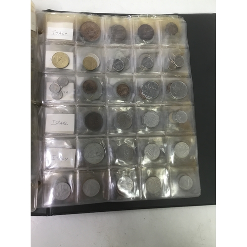855 - A folder of world coins including UK, Belgium, Italy and others see all pictures