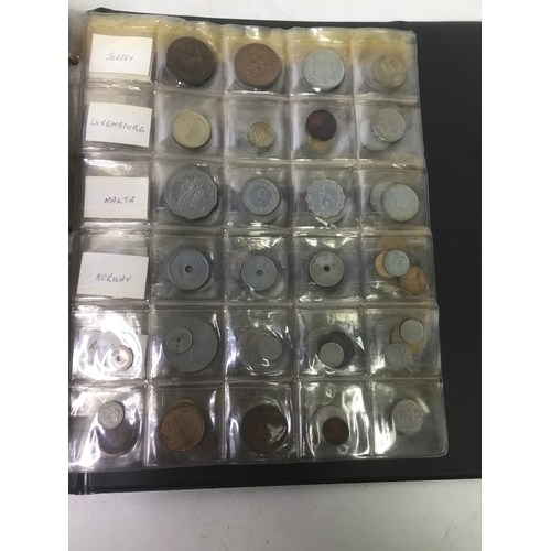 855 - A folder of world coins including UK, Belgium, Italy and others see all pictures