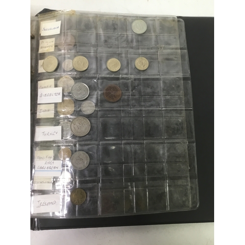 855 - A folder of world coins including UK, Belgium, Italy and others see all pictures