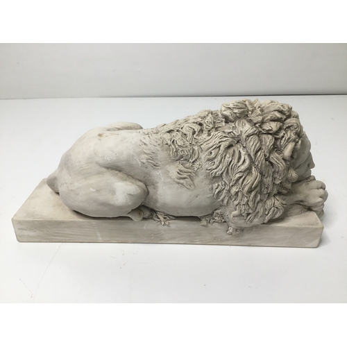 688 - Art forum Canova’s sleeping lion sculpture 22cm x 9cm originals were created by Antonio Canova for t... 