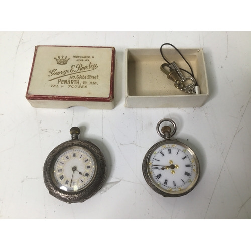 894 - Two silver 925 and 935 ladies pockets watches