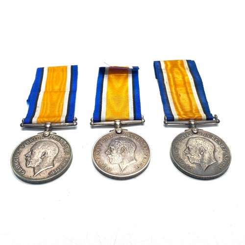 926 - Three British War medals awarded to 10330 Pte W.H Elvins, 5038 Pte L.H Gibbons, 36025 A G Clements a... 