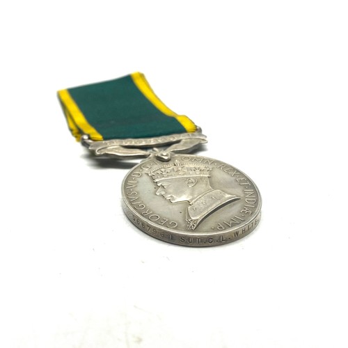 944 - Two Territorial force efficiency medals George V awarded to 566796 Sgt C L White 5th Battalion SOM.L... 