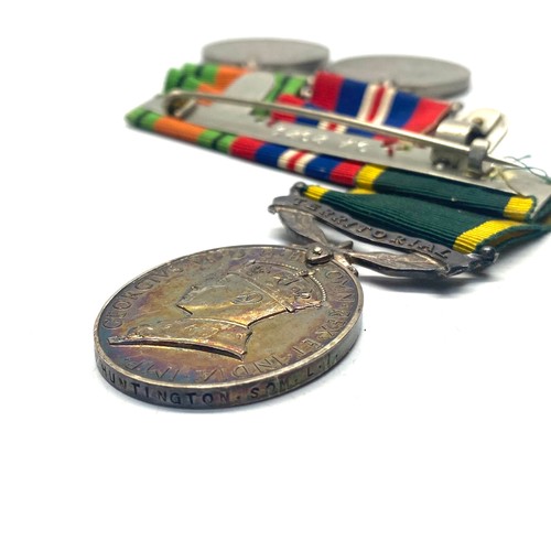 952 - Three medals awarded to: 4668025 C/Sjt A N Huntington. Defence Medal, 1939 - 1945 War Medal and Terr... 