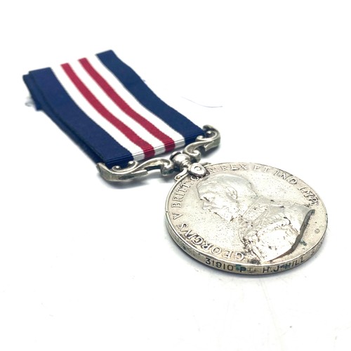 956 - Military Medal for Bravery in the Field George V version. Awarded to 31910 Pte H J Hill 8th Battalio... 