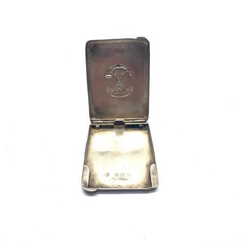 958 - Sterling silver 13th Battalion Somerset Light Infantry (Prince Alberts) vesta/matchbox case 6cm with... 