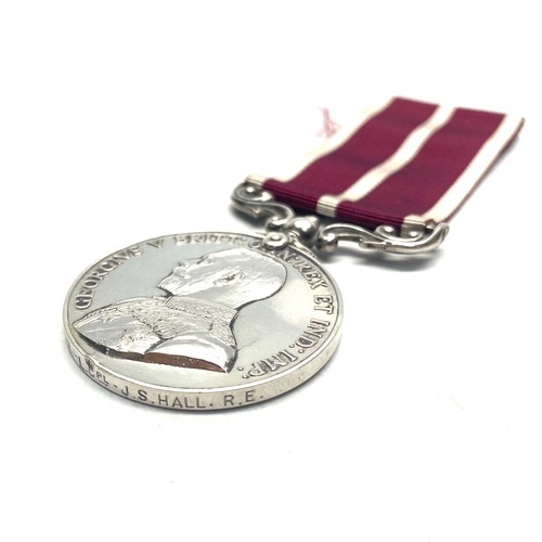 974 - Army Meritorious service Medal George V. Awarded to 494863 Spr - Lcpl J S Hall Royal Engineers.